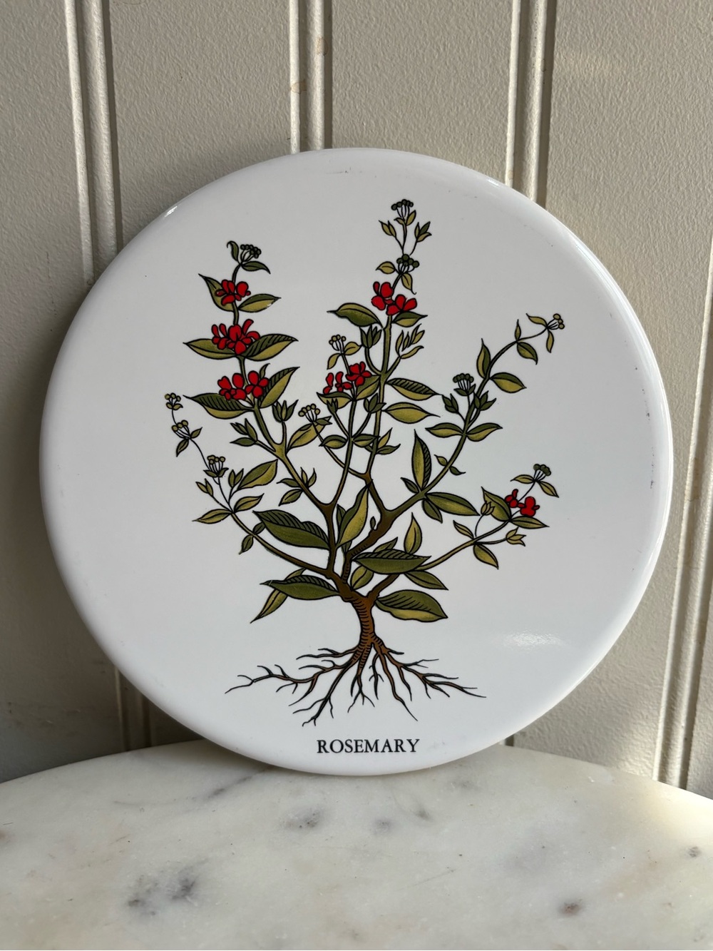 Vintage Hyalyn Pottery Rosemary Ceramic Trivet Model 507 Mid-Century Modern VTG